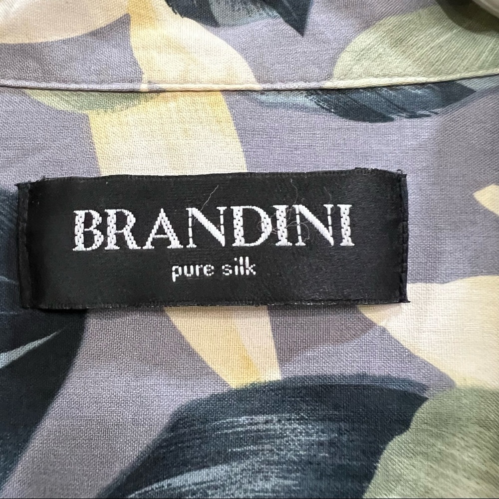 Brandini Mens Size Large Short Sleeve Hawaiian Palms Tropical Shirt Silk Vacays - Picture 4 of 8